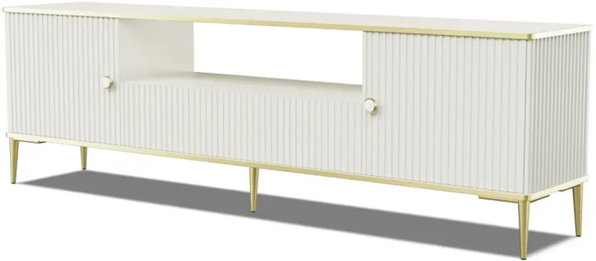 TV Stand PETRA 70.87 in 2D1SZ - Cashmere - Gold Legs