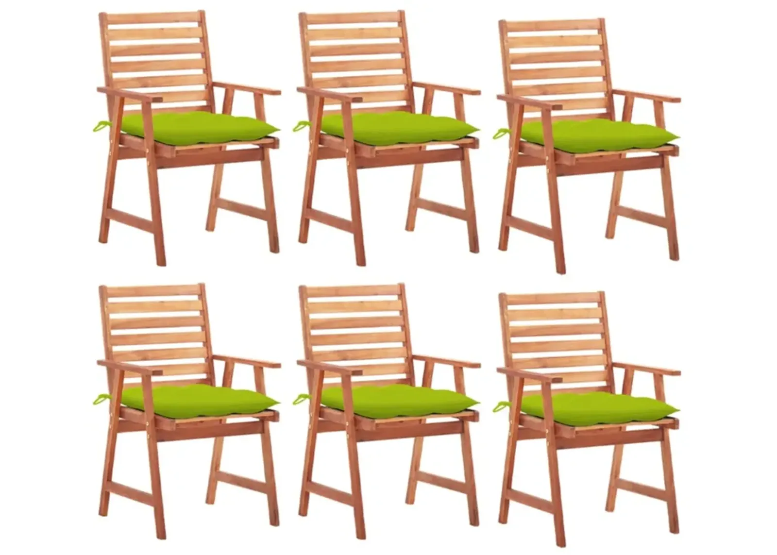 vidaXL Outdoor Dining Chairs 6 pcs with Cushions Solid Acacia Wood