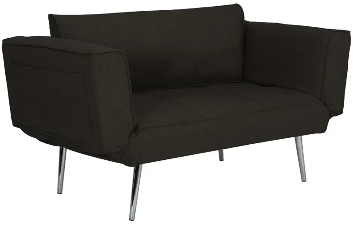 Ocie Futon with Magazine Storage, Black