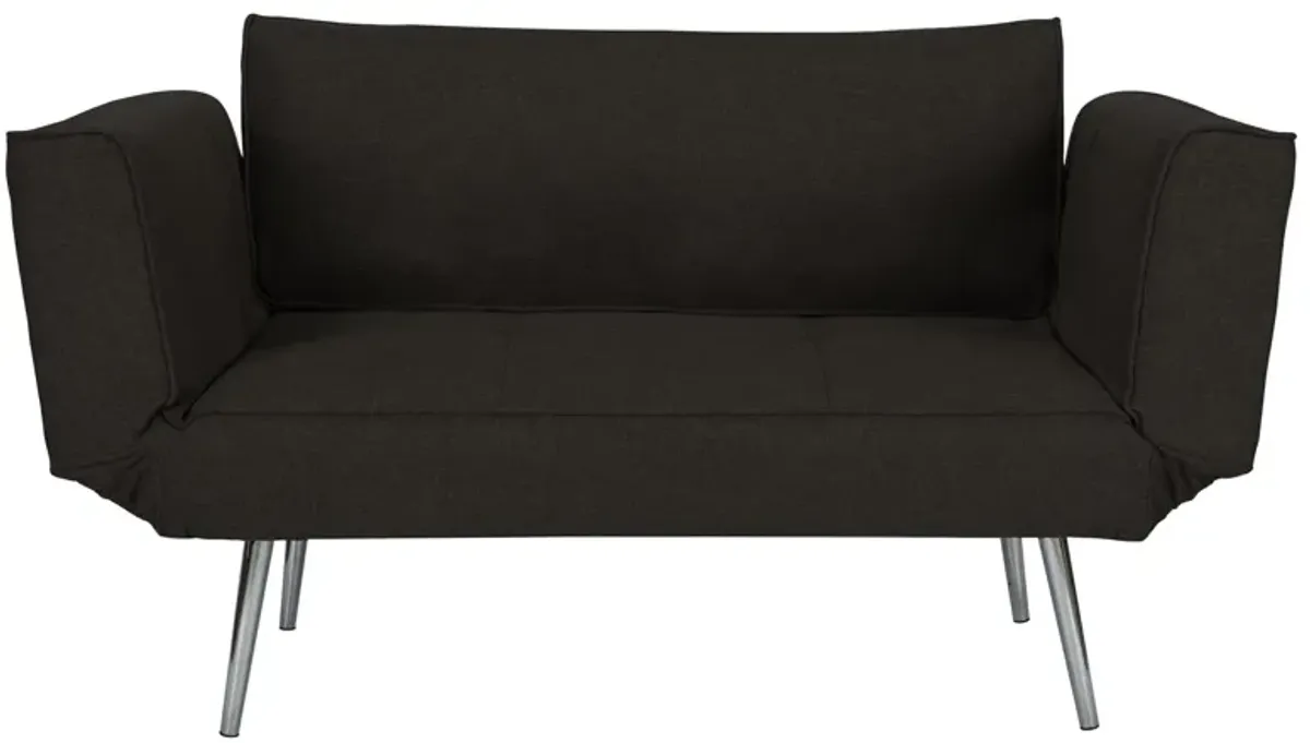 Ocie Futon with Magazine Storage, Black