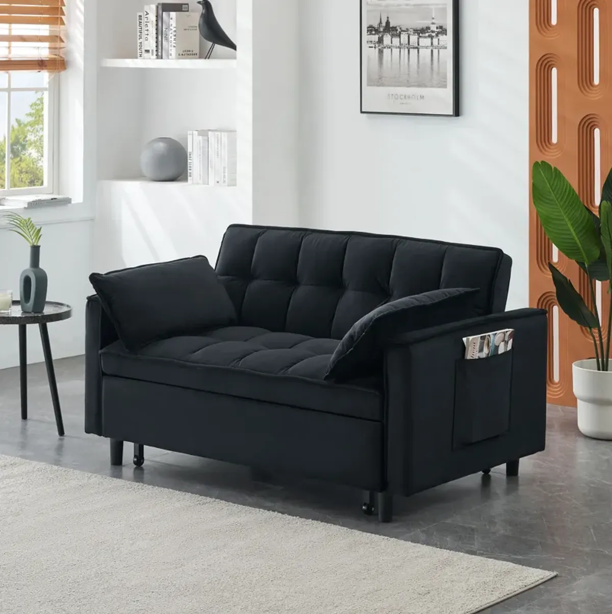 Merax Velvet Loveseat Futon Sofa Couch