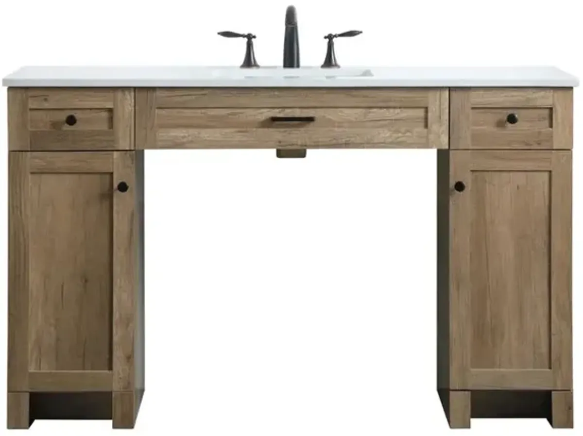 Elegant Kitchen and Bath 54 Inch ADA Compliant Bathroom Vanity In Natural Oak