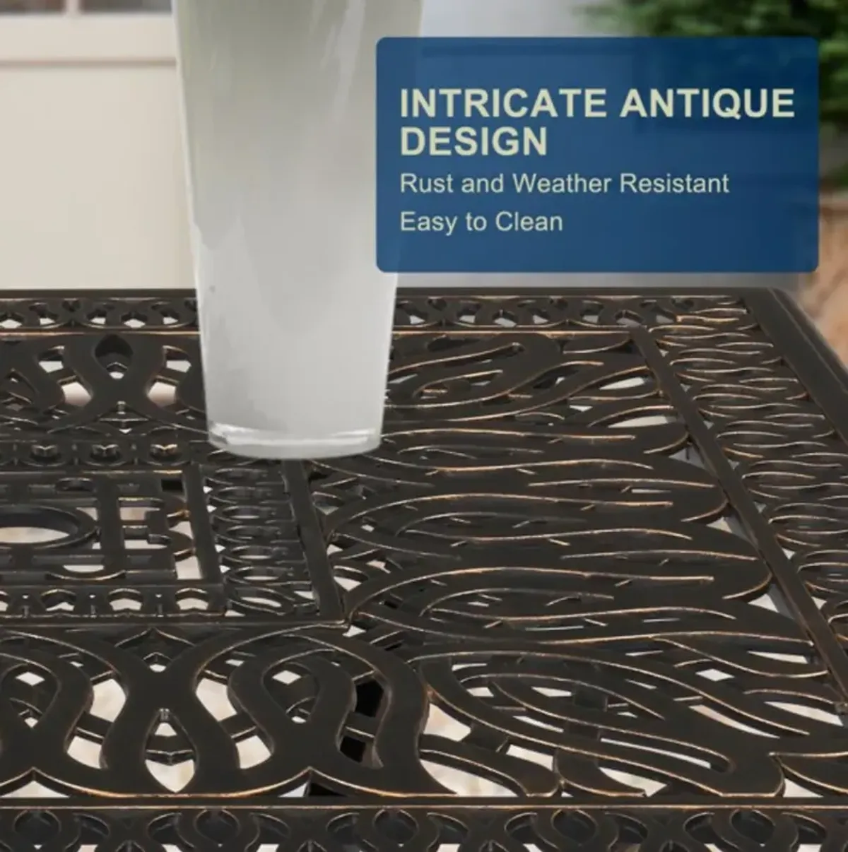 Courtyard Table Elegant & Durable Outdoor Patio Dining Table for Garden & Backyard