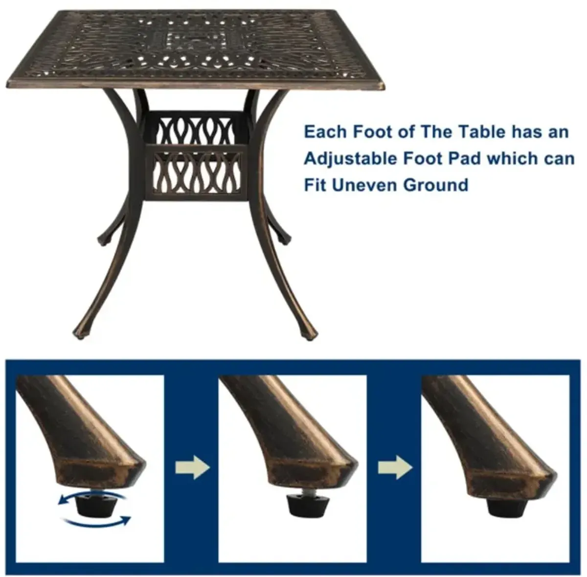 Courtyard Table Elegant & Durable Outdoor Patio Dining Table for Garden & Backyard