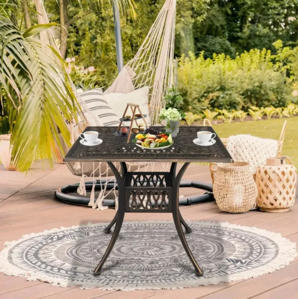Courtyard Table Elegant & Durable Outdoor Patio Dining Table for Garden & Backyard