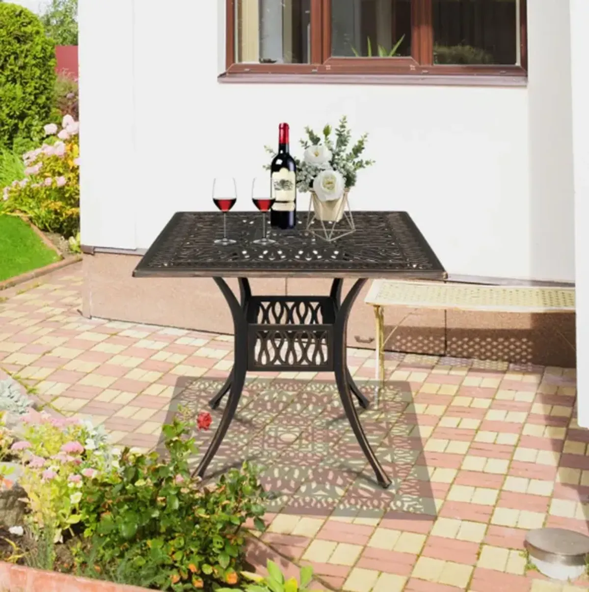 Courtyard Table Elegant & Durable Outdoor Patio Dining Table for Garden & Backyard