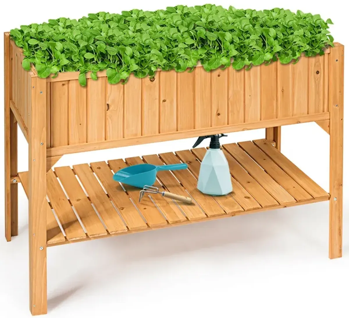 Wooden Elevated Planter Box Shelf Suitable for Garden Use