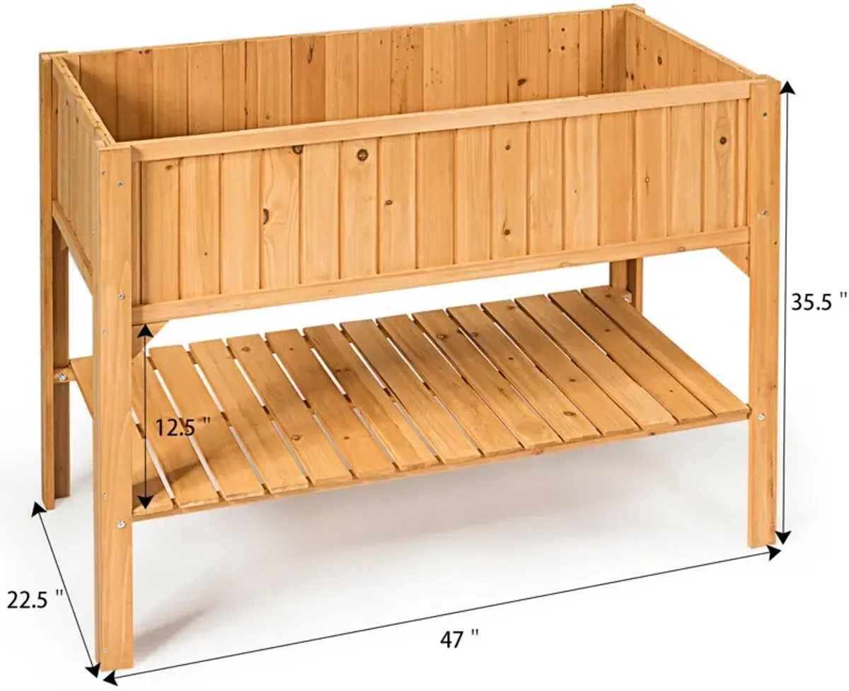 Wooden Elevated Planter Box Shelf Suitable for Garden Use