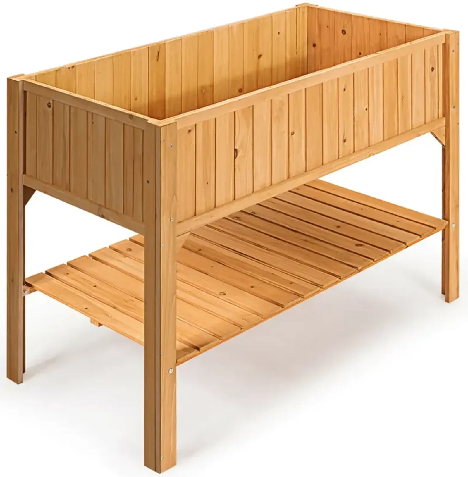 Wooden Elevated Planter Box Shelf Suitable for Garden Use