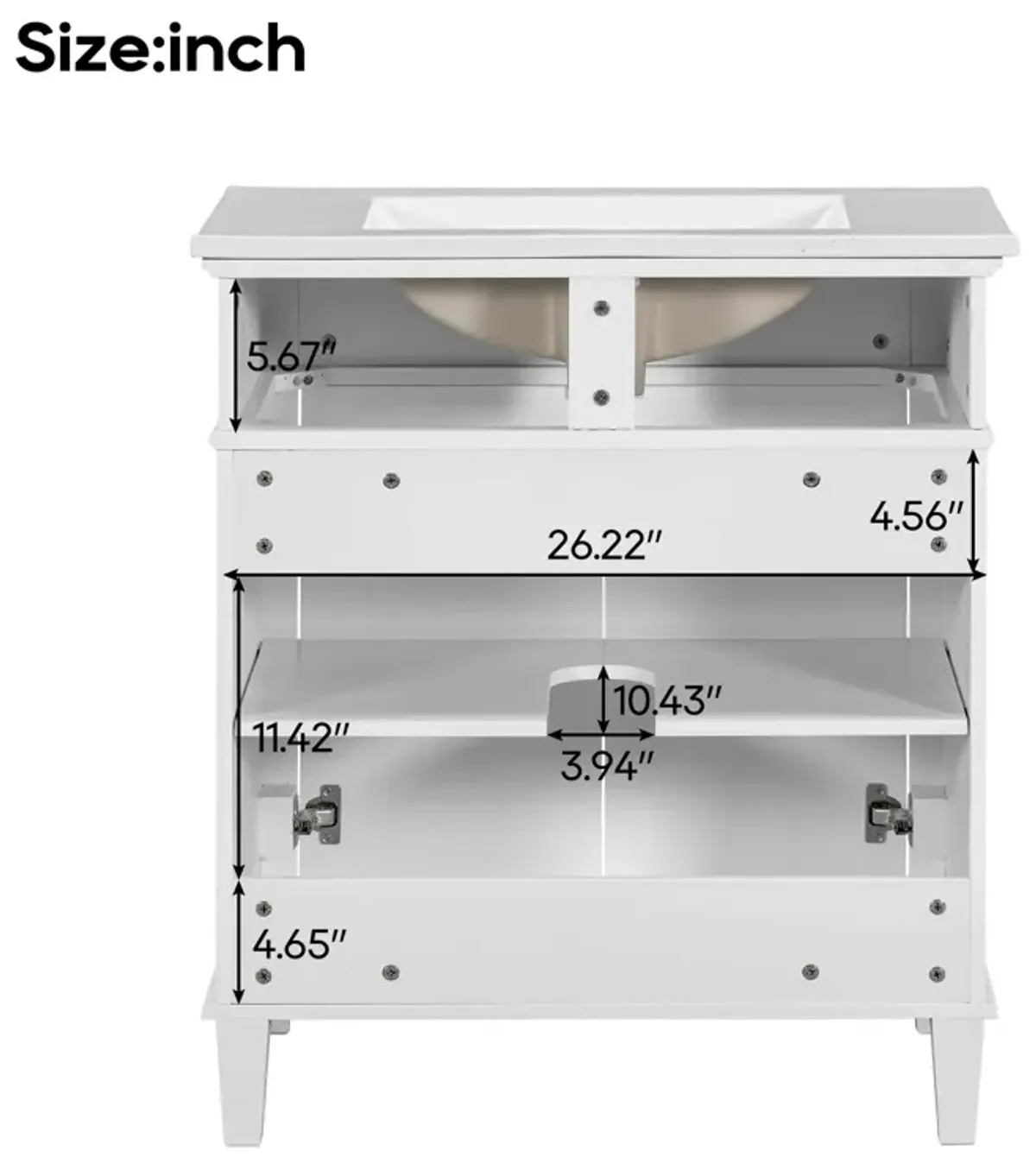 Merax Modern Bathroom Vanity with Ceramic Basin