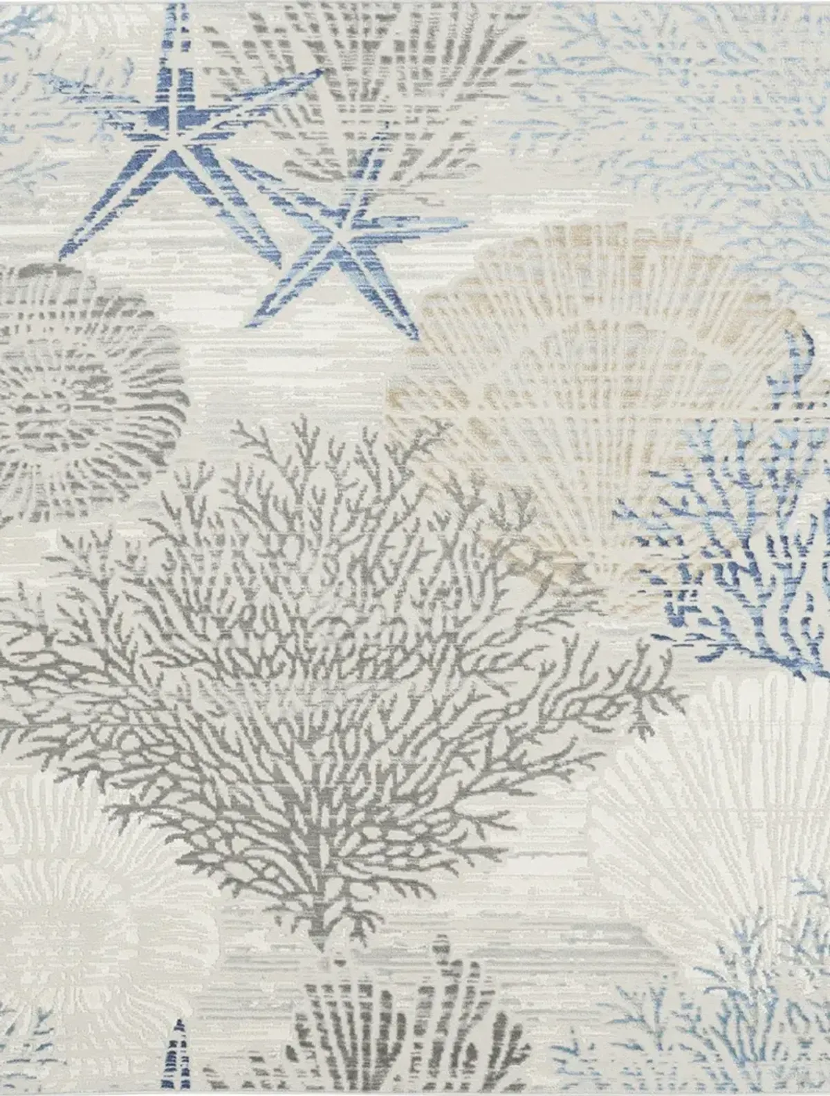 Seaside SDS04 Ivory/Gray/Blue 7'10" x 9'10" Rug