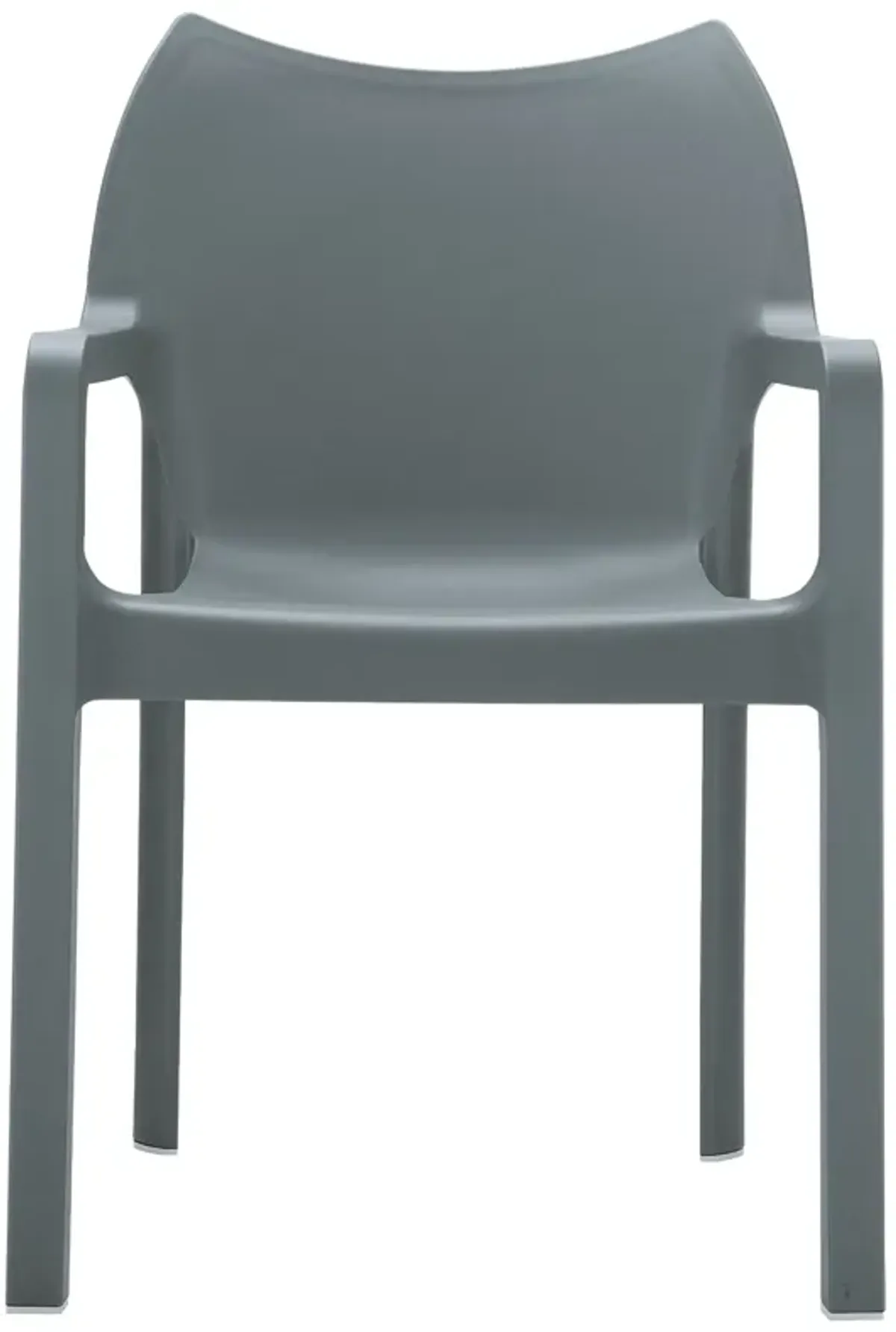 33" Black Outdoor Patio Solid Dining Arm Chair