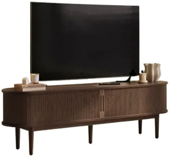Walnut Entertainment Center TV Stand for 75" TV for Living Room