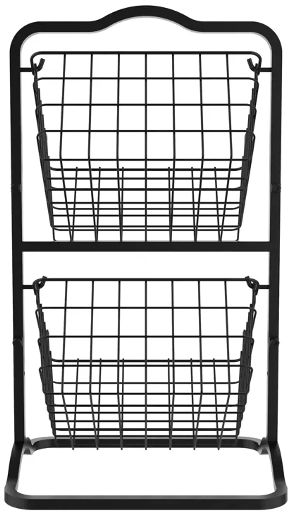 Oceanstar 2-Tier Storage Kitchen Wire Basket Stand, Black