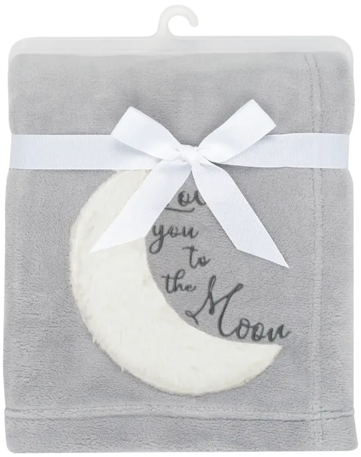 Lambs & Ivy Goodnight Moon Gray Appliqued and Embroidered Fleece Baby Blanket