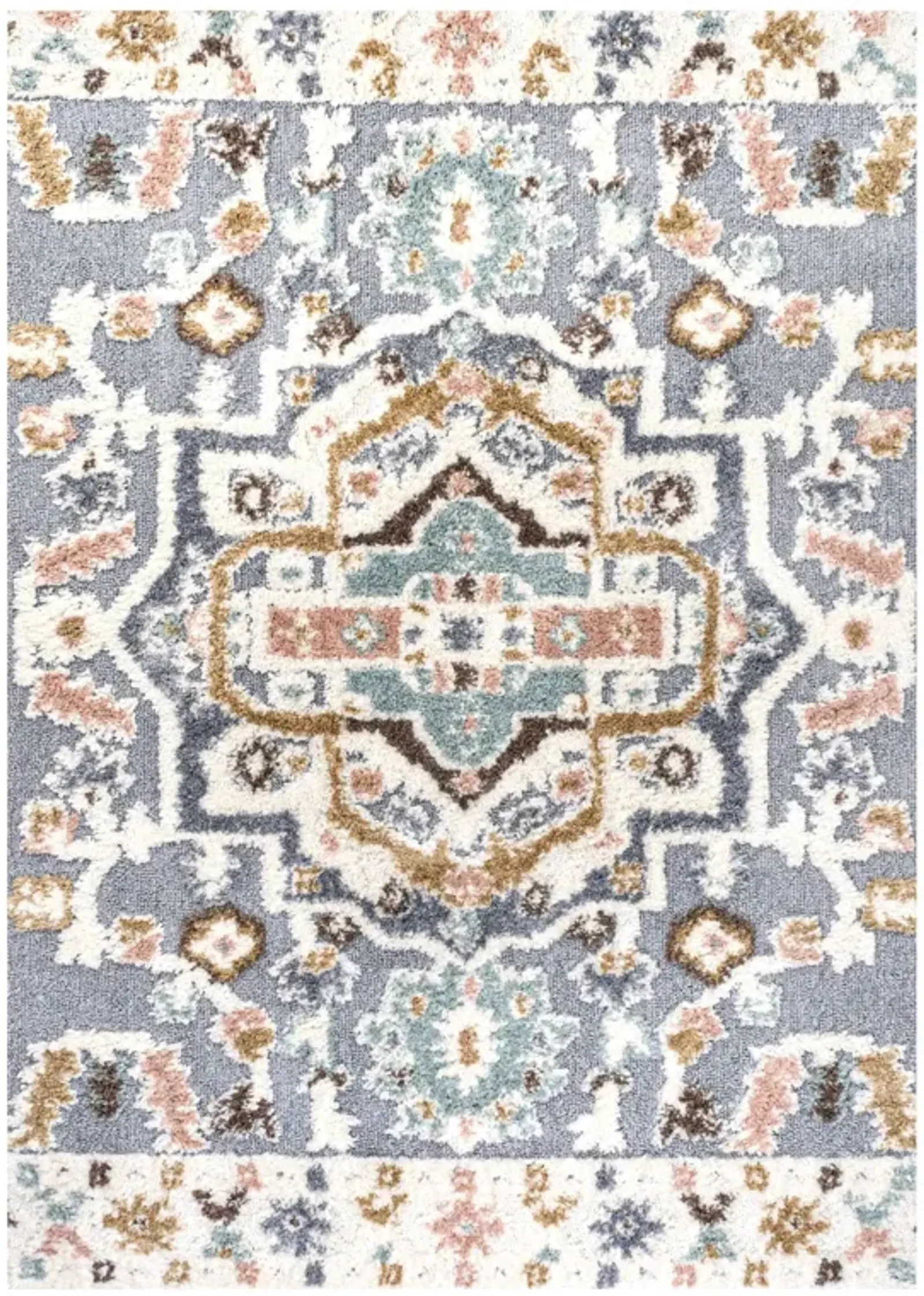 Aziza Persian Medallion High-Low Area Rug