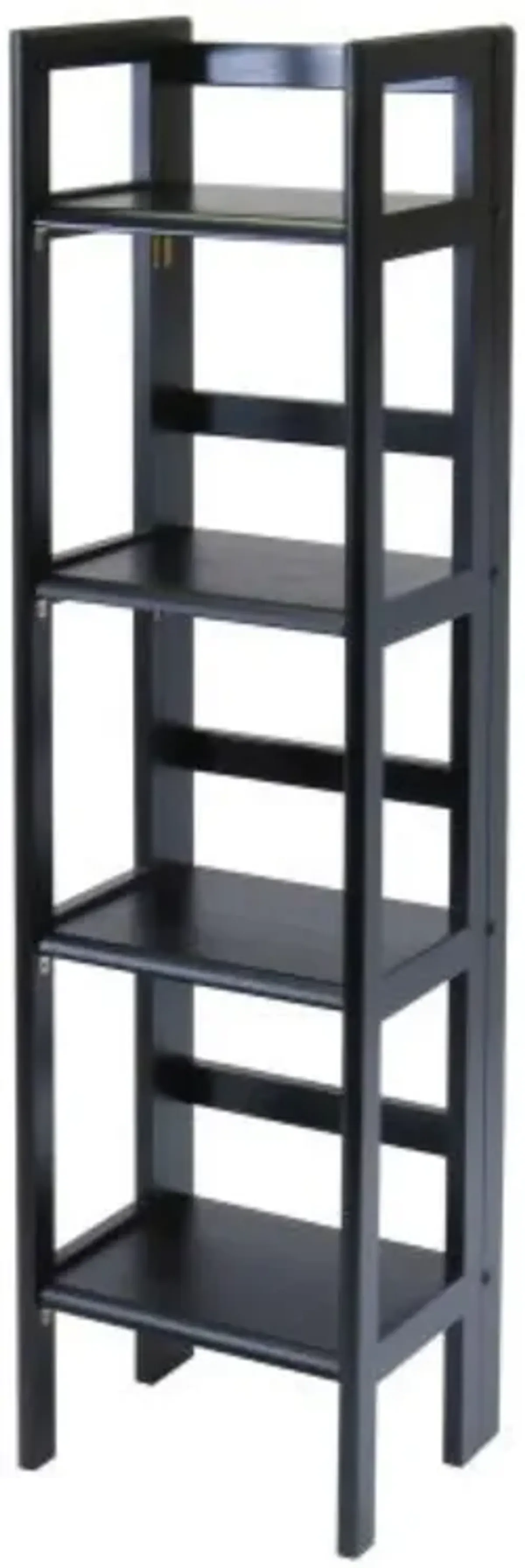 Hivvago Black 4-Tier Shelf Folding Shelving Unit Bookcase Storage Shelves Tower