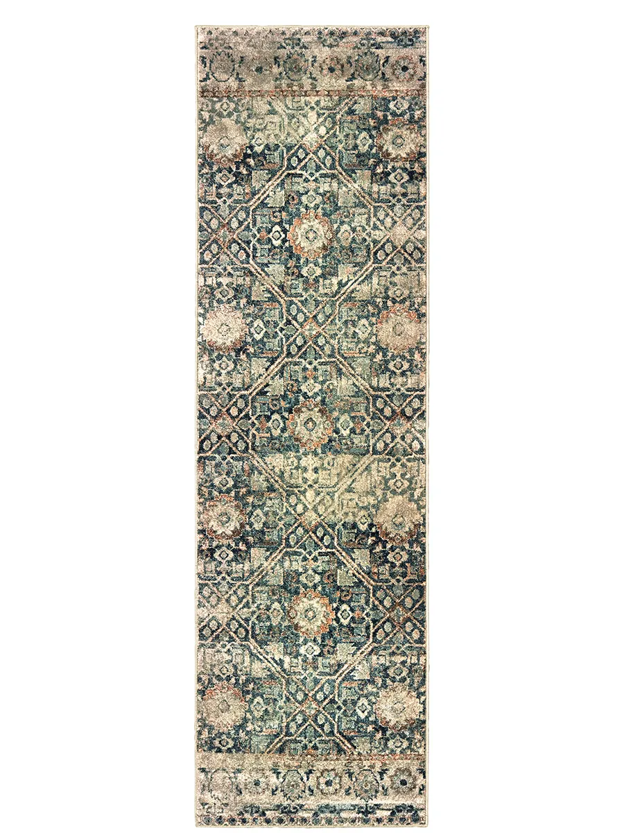 Raleigh 2'3" x 7'6" Blue Rug