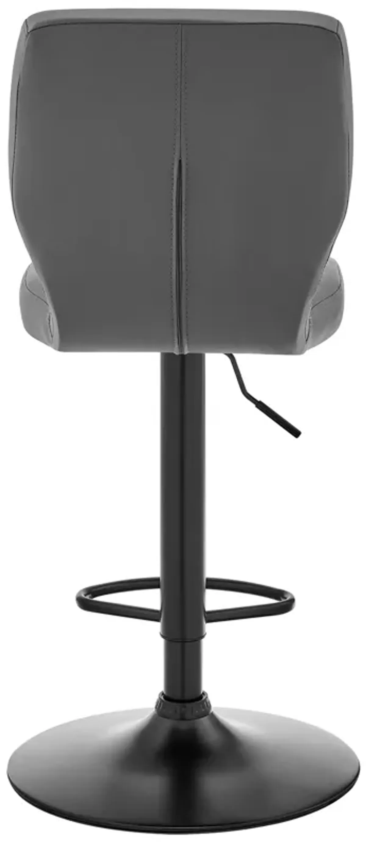 Bardot Adjustable Height Gray Faux Leather Swivel Stool