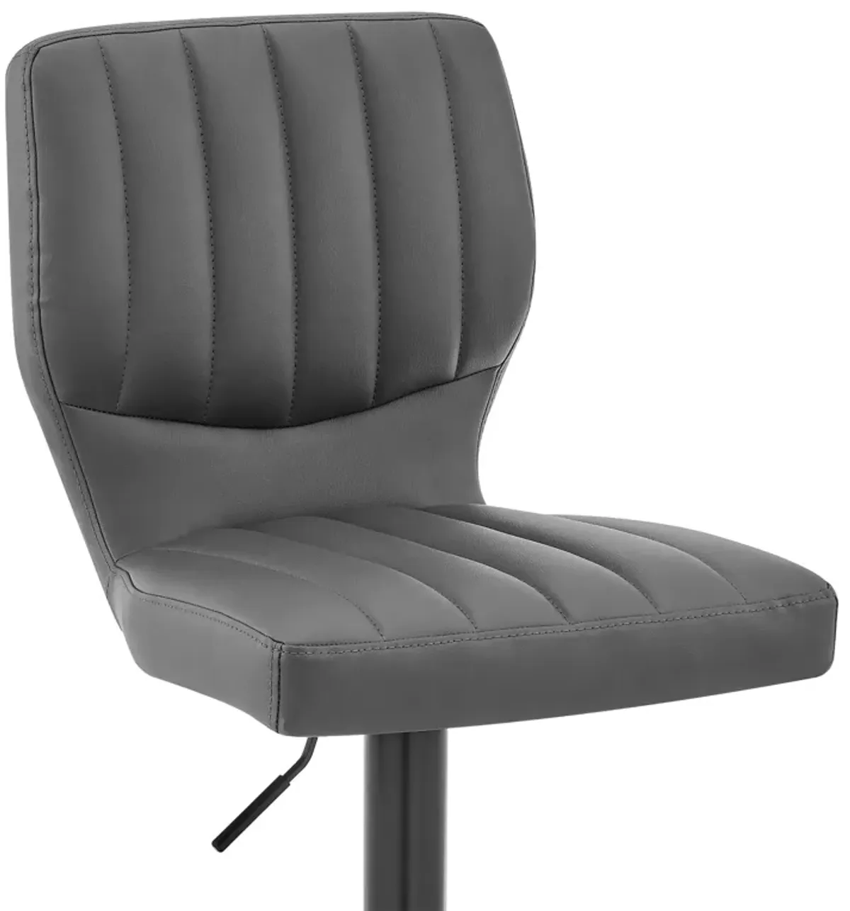 Bardot Adjustable Height Gray Faux Leather Swivel Stool