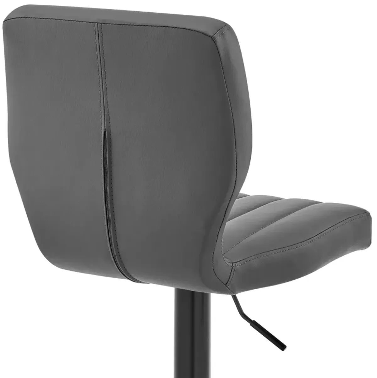 Bardot Adjustable Height Gray Faux Leather Swivel Stool