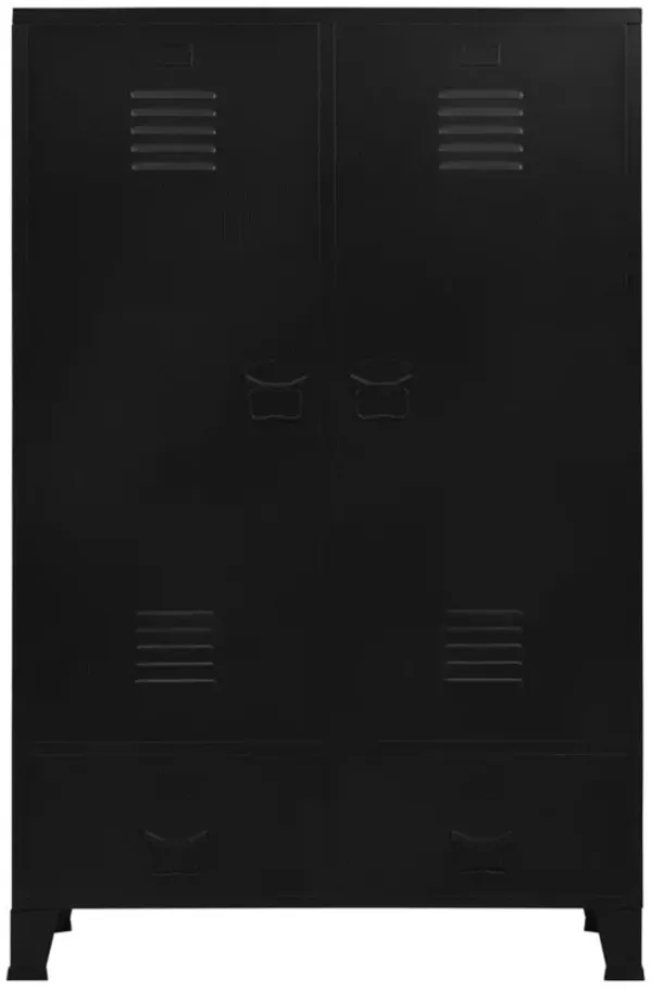 vidaXL Wardrobe Industrial Black 35.4"x15.7"x55.1" Steel