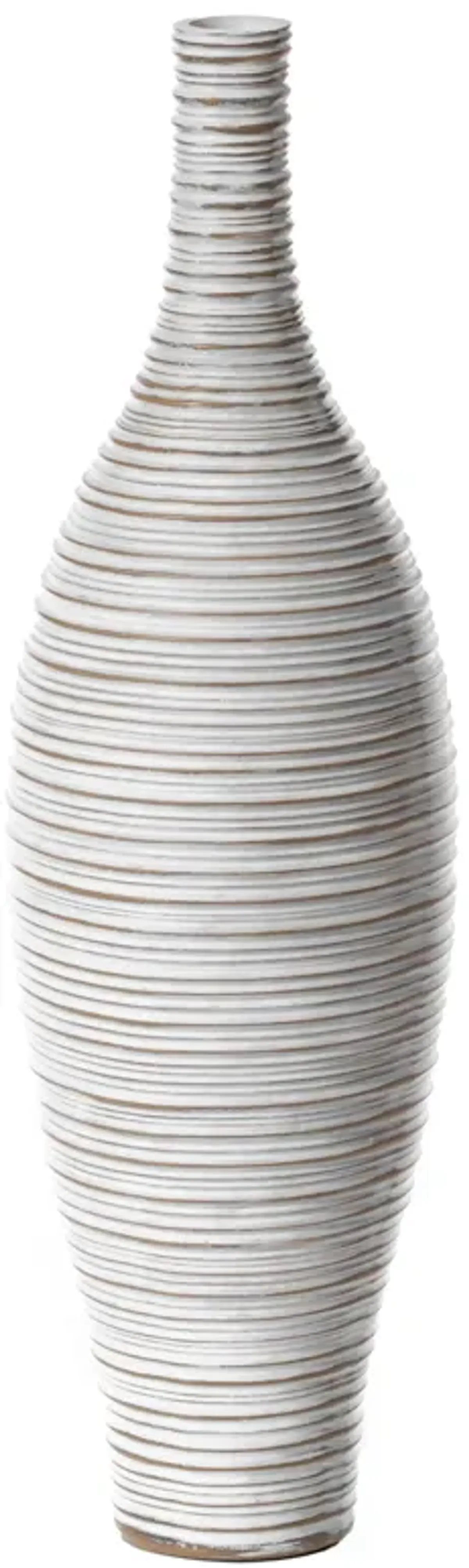 White Floor Vase, Ribbed Design, Modern Elegant Home Decoration, Tall Ceramic Vases, Contemporary Living Room Accent, Trendy Room Enhancement, Versatile Sculptural Look, Sophisticated Décor, 24 Inch