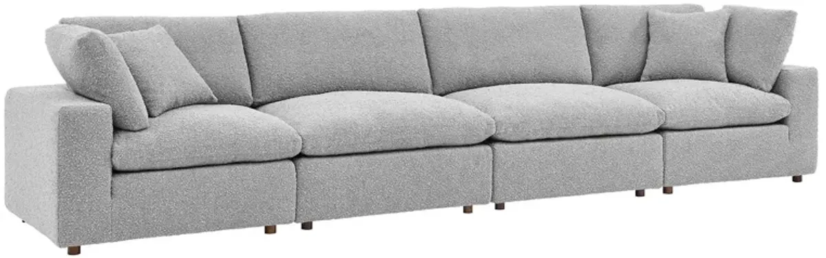 Commix Down Filled Overstuffed Boucle Fabric 4-Seater Sofa