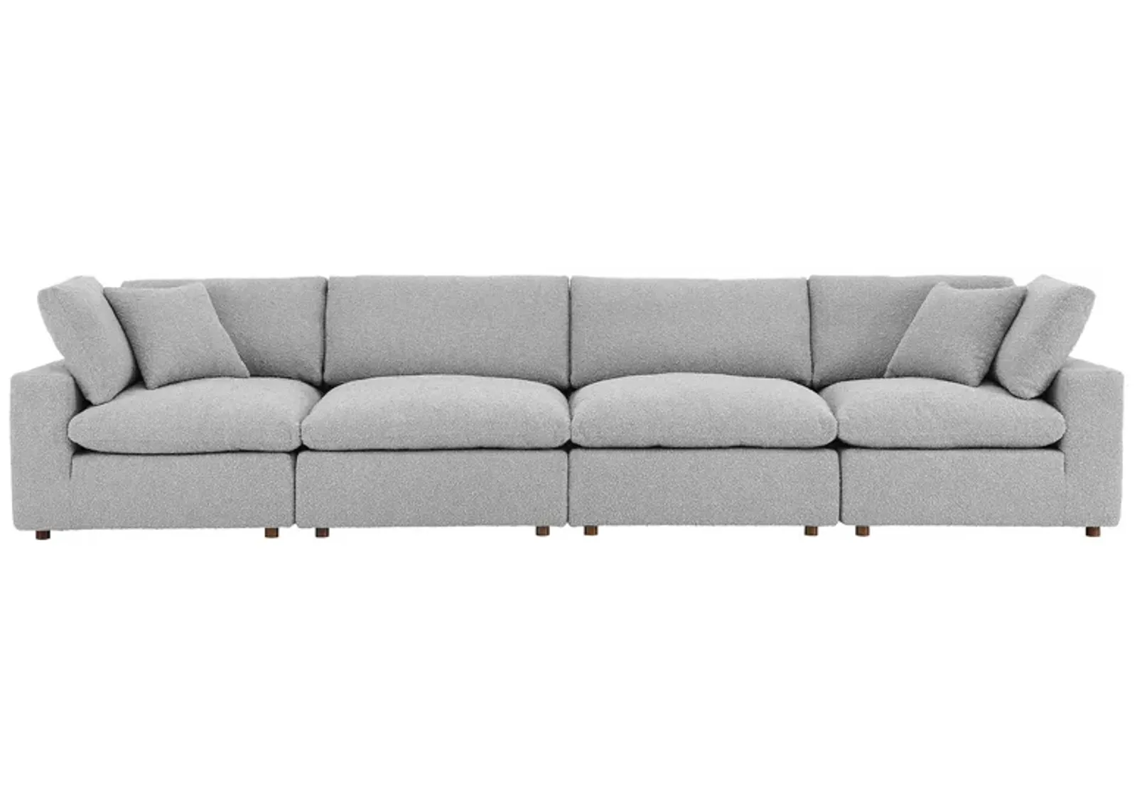 Commix Down Filled Overstuffed Boucle Fabric 4-Seater Sofa