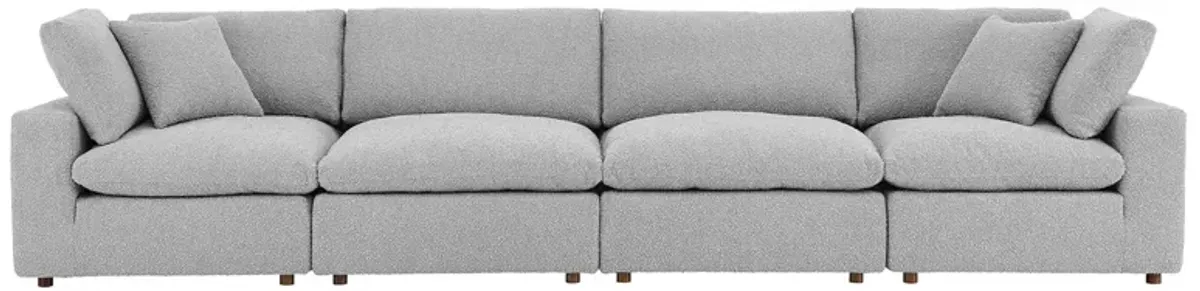 Commix Down Filled Overstuffed Boucle Fabric 4-Seater Sofa