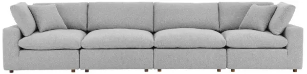 Commix Down Filled Overstuffed Boucle Fabric 4-Seater Sofa