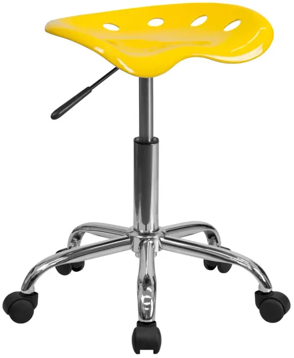 Flash Furniture Taylor Vibrant Yellow Tractor Seat and Chrome Stool
