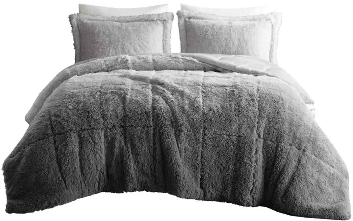 Gracie Mills Ethel Faux Fur Ombre Shag Comforter Set