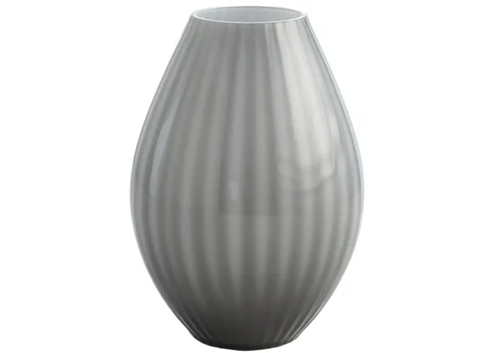 Cased Glass Stripe Vase-Grey Small