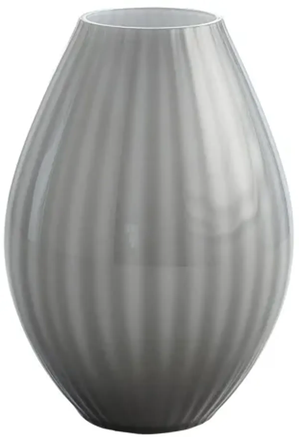 Cased Glass Stripe Vase-Grey Small