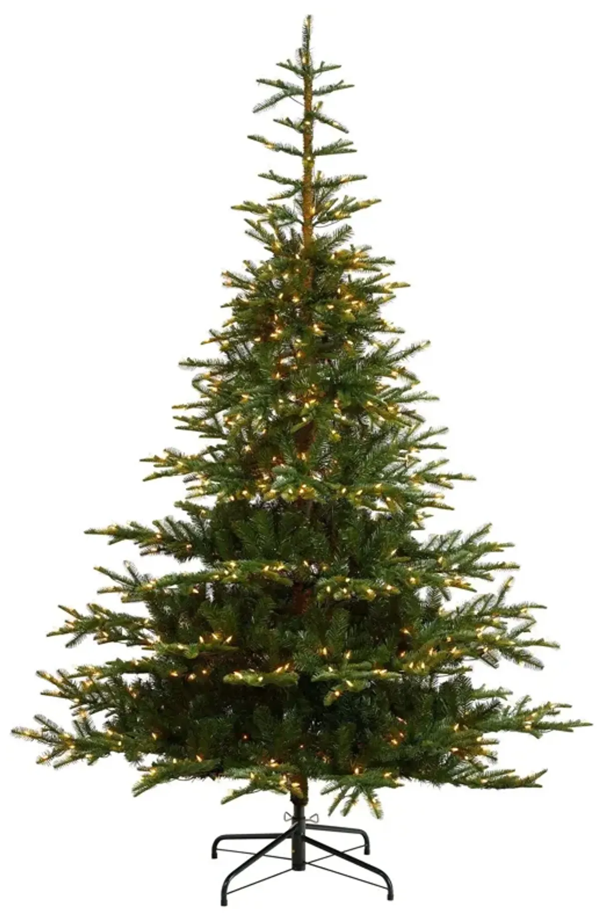 Nearly Natural Layered Washington Spruce Artificial Christmas Tree with Clear Lights and Bendable Branches