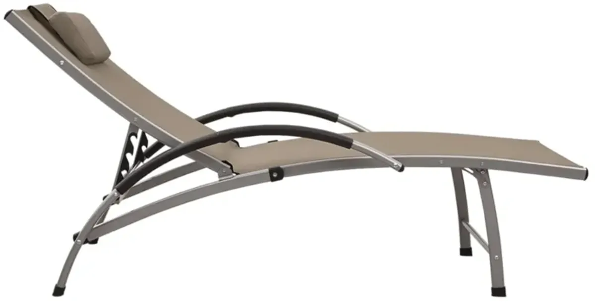 vidaXL Sun Lounger Textilene and Aluminum Taupe