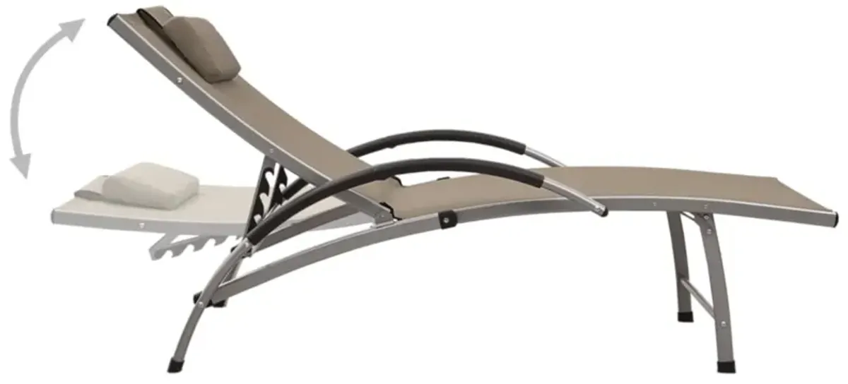 vidaXL Sun Lounger Textilene and Aluminum Taupe