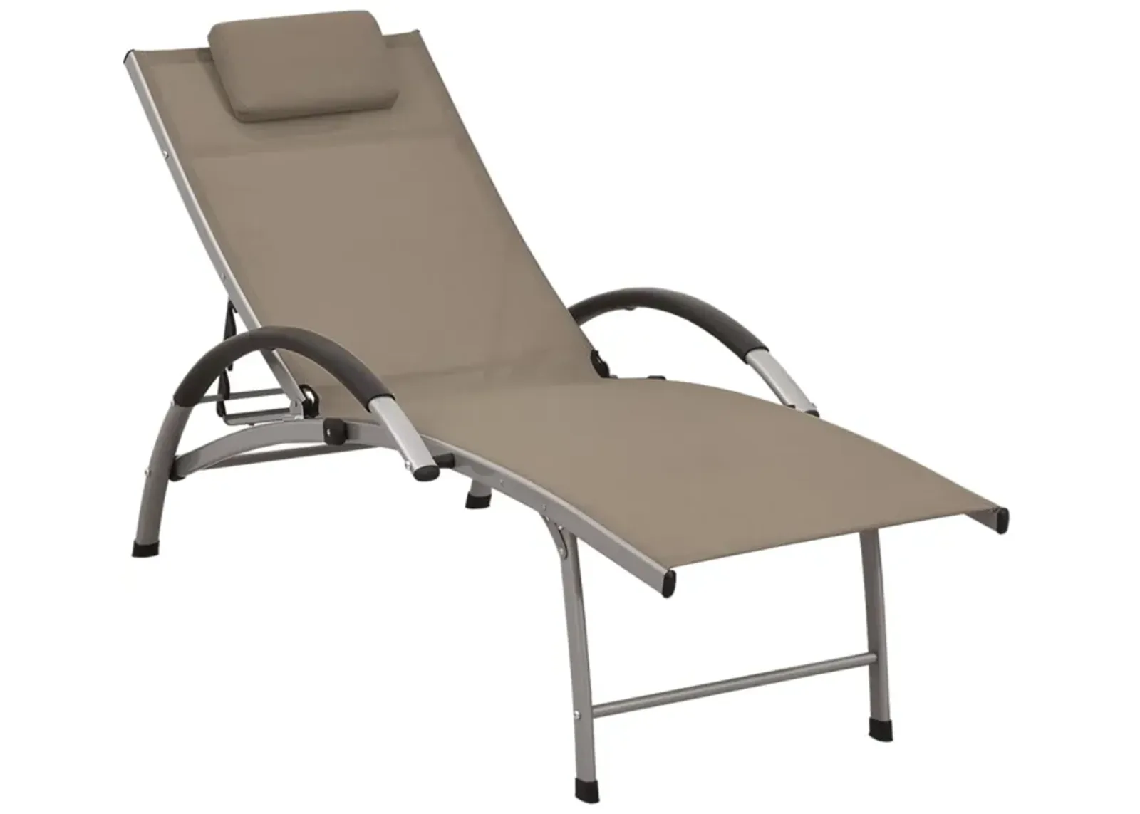 vidaXL Sun Lounger Textilene and Aluminum Taupe