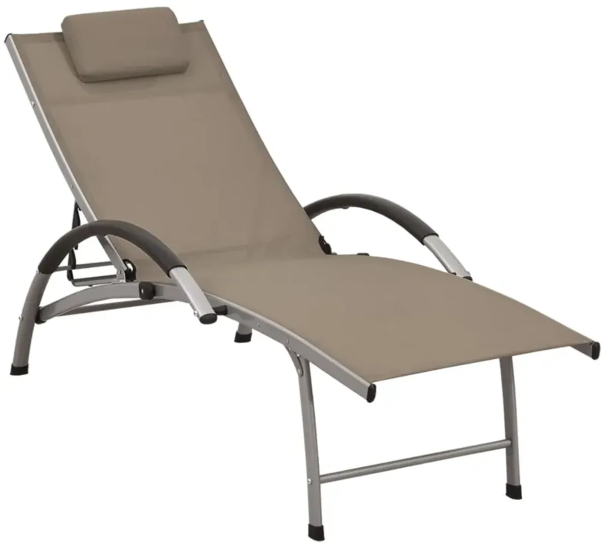 vidaXL Sun Lounger Textilene and Aluminum Taupe