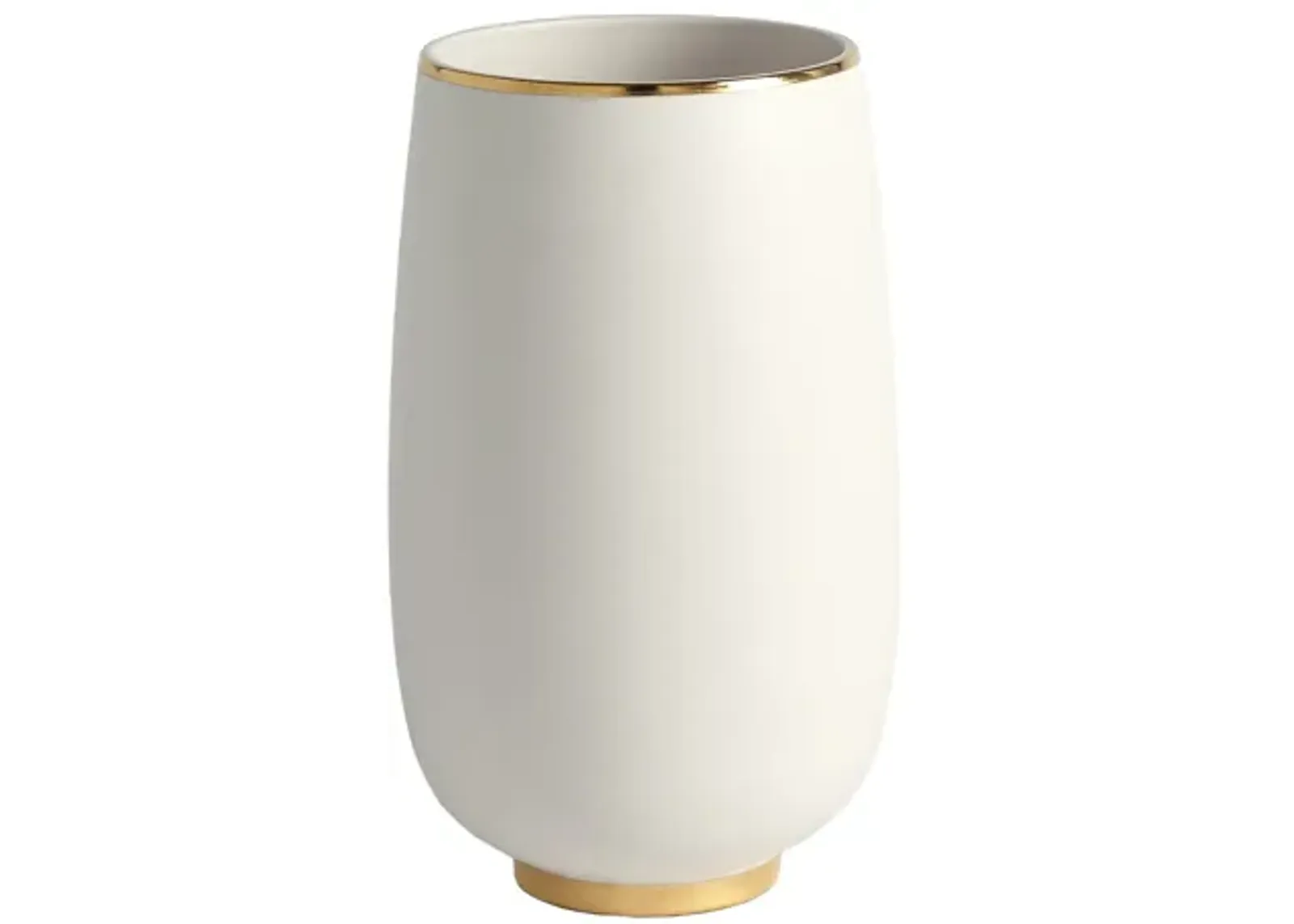 Gold Rim Bulb Vase- Medium