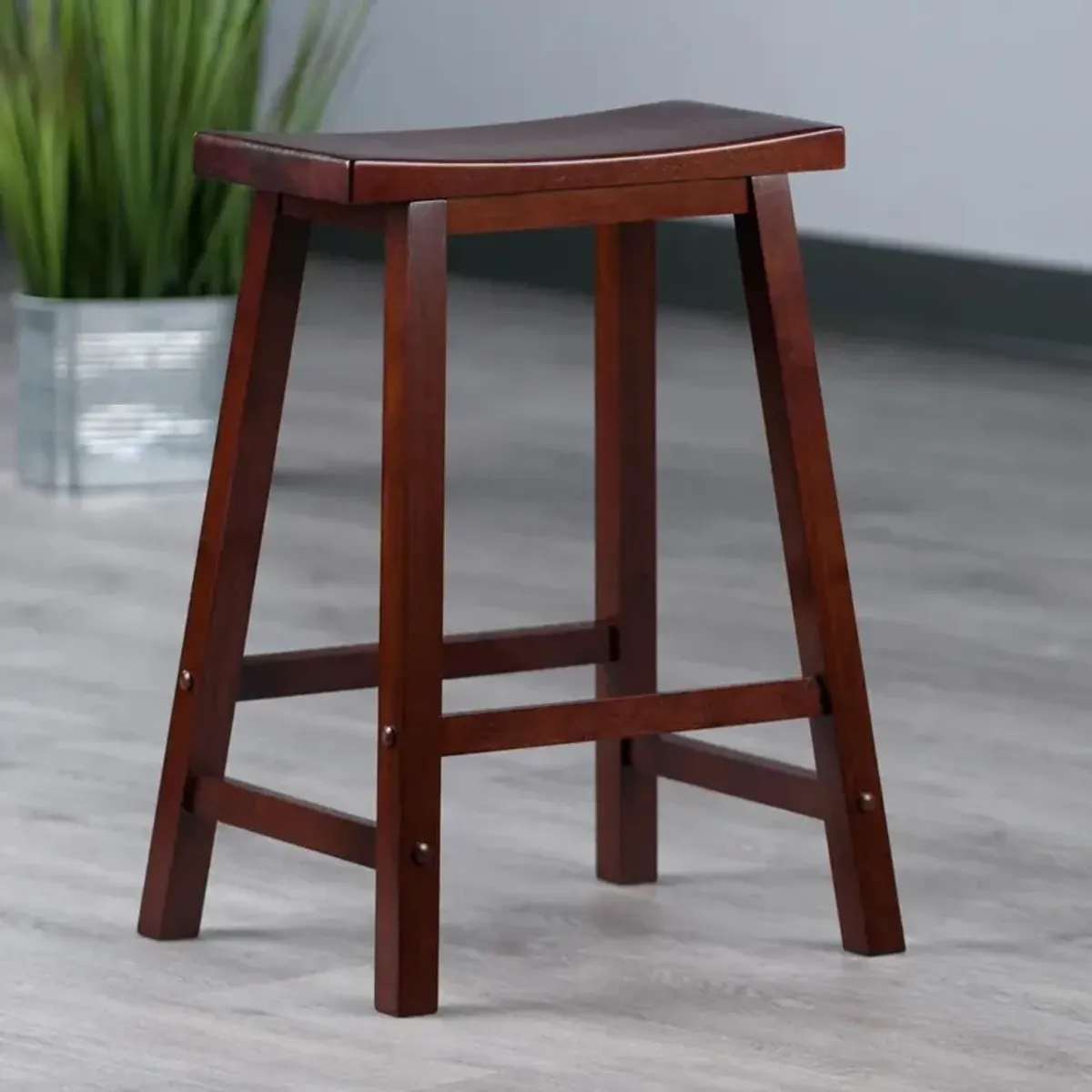 Satori 24" Saddle Seat Bar Stool Antique Walnut