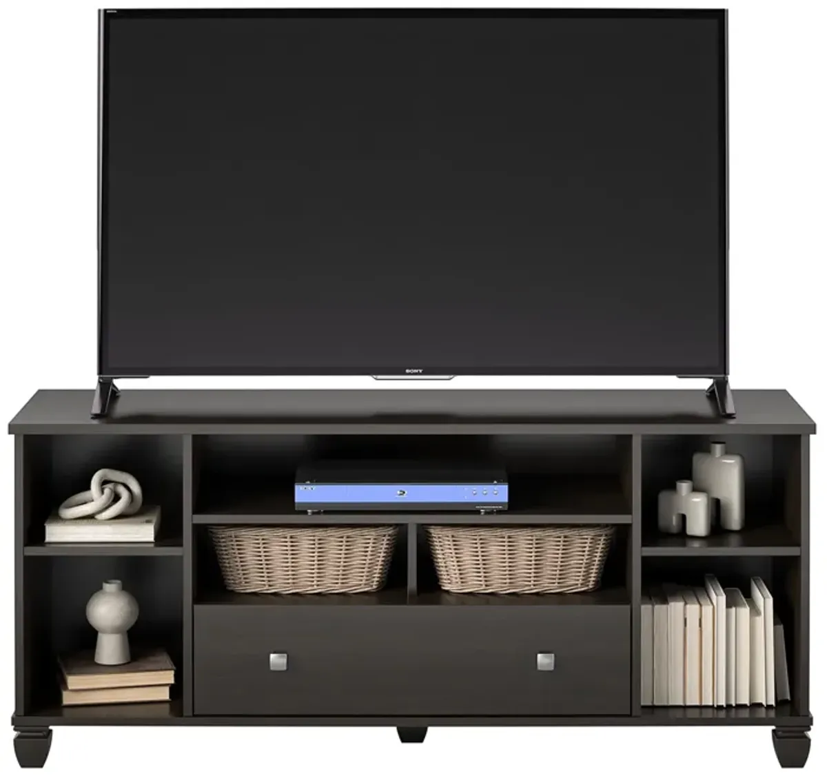 Brett TV Stand for TVs up to 64" with 7 Open Shelves and 1 Drawer