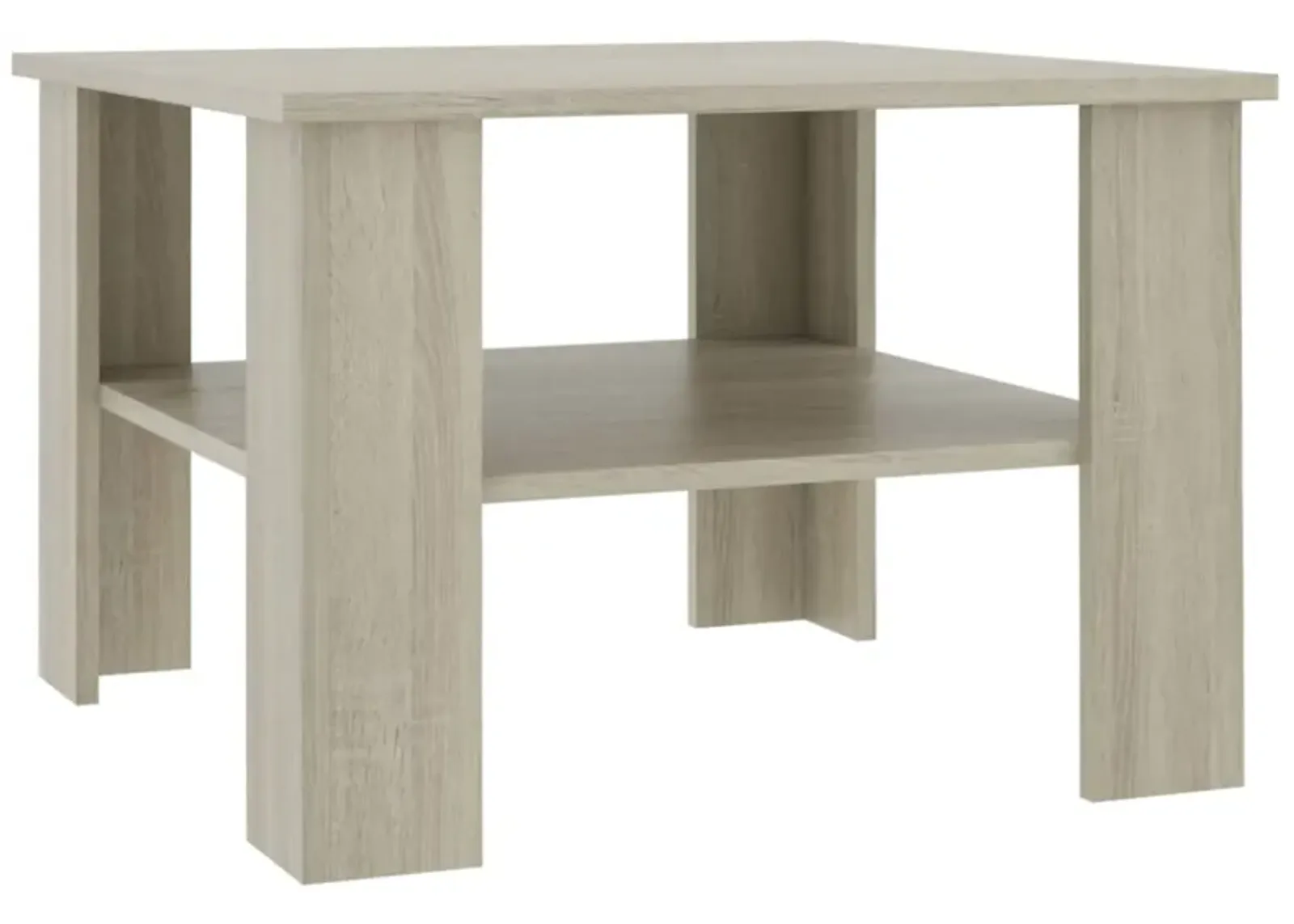 vidaXL Coffee Table Sonoma Oak 23.6"x23.6"x16.5" Chipboard