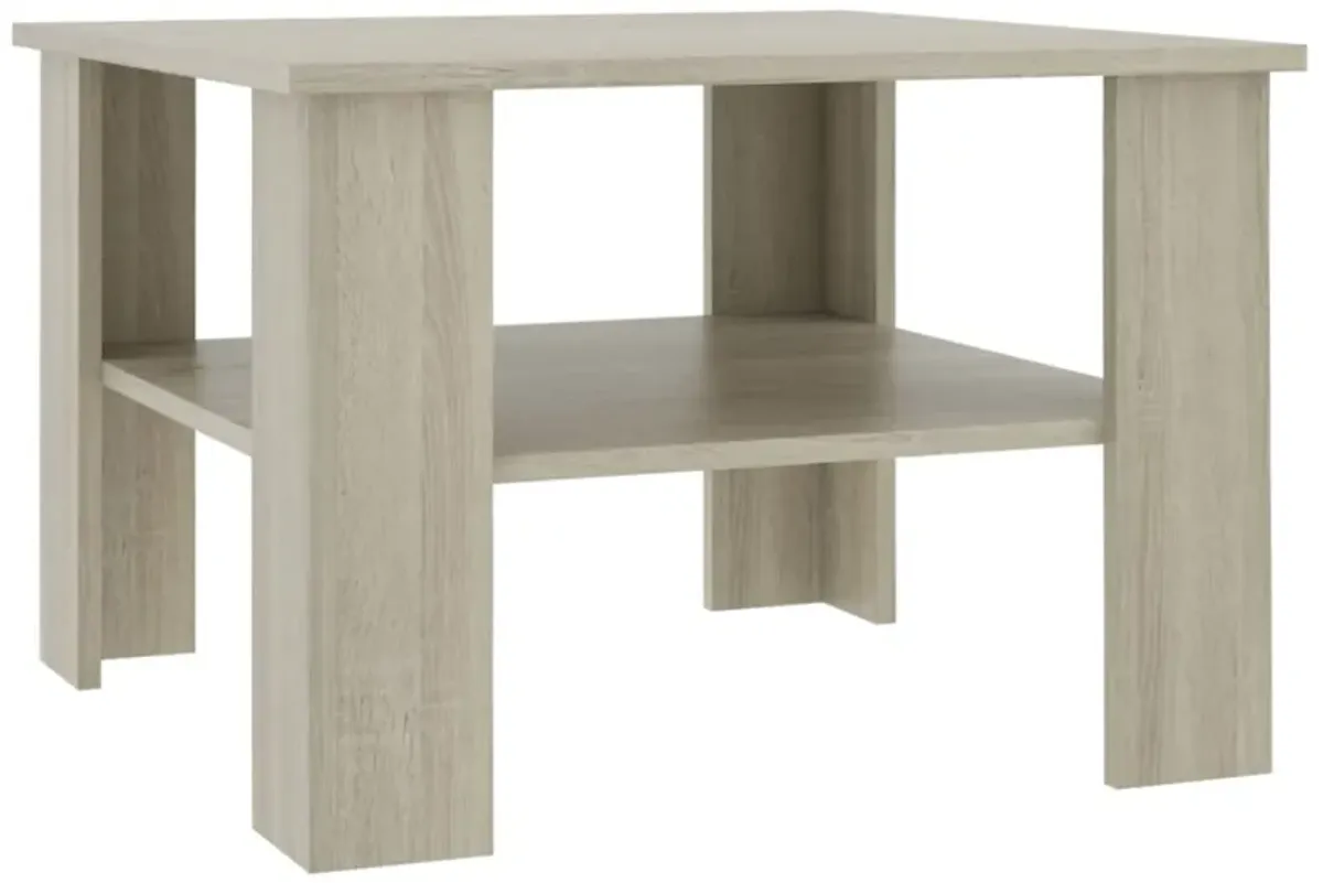 vidaXL Coffee Table Sonoma Oak 23.6"x23.6"x16.5" Chipboard