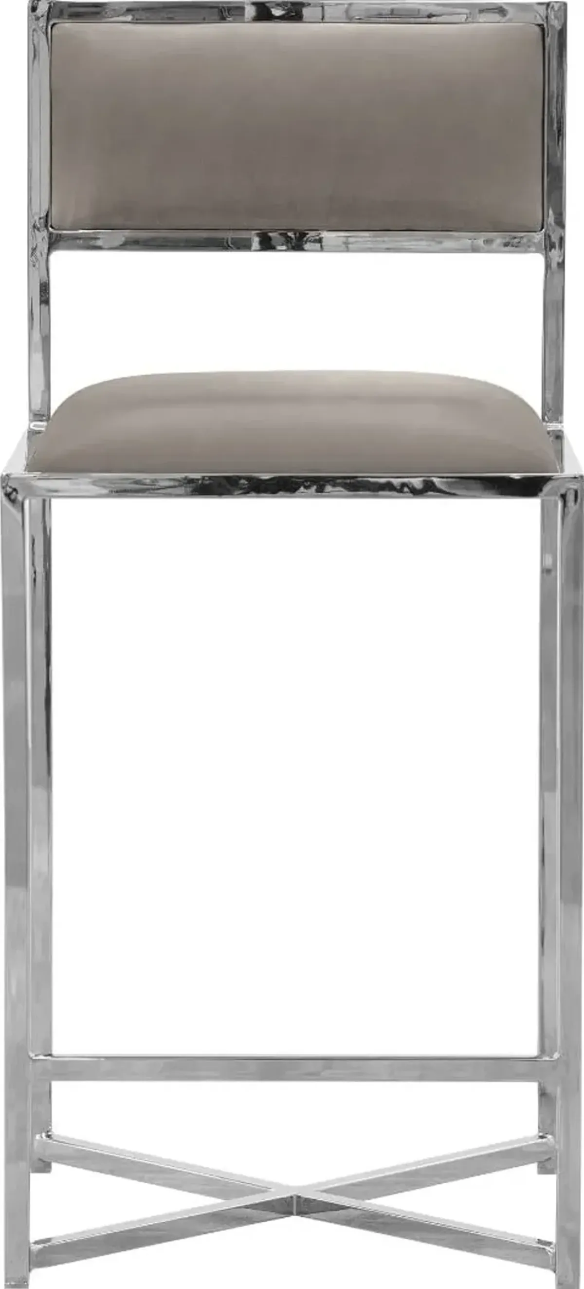 Amalfi X-Base Counter Stool in Taupe Leather - Set of 2