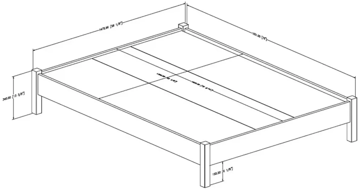 QuikFurn Full size Simple Platform Bed in White Finish - Modern Design