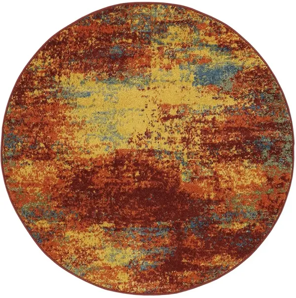 Nourison Essentials NRE06 Flame 4' x Round Rug