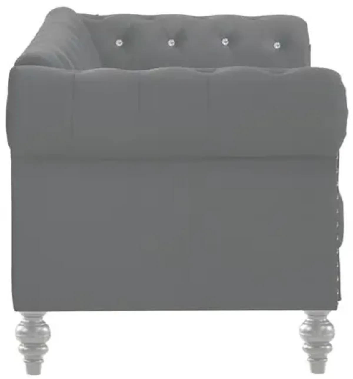 New Classic Furniture Furniture Emma Velvet Fabric Sofa with Rolled Arms in Gray