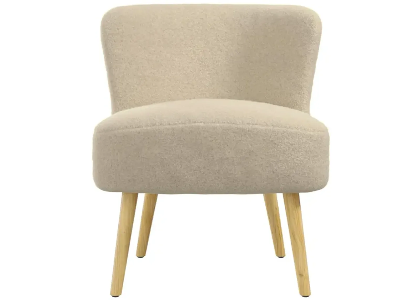 Elisha Boucle Kids Accent Chair with Natural Legs, Oatmeal